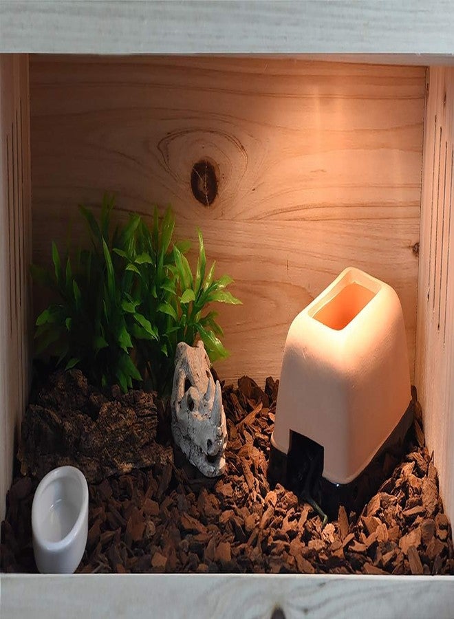 OMEM Premium Reptile Humidification Cave with Basin for Leopard Geckos Professional Clay Pottery Hideaway(Small) - Image 4